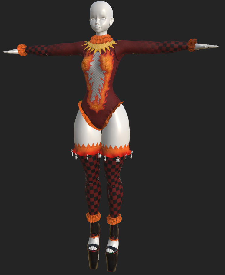 2025 Texture & Asset Commission For xKittyVR (Fire Theme Jester Set)